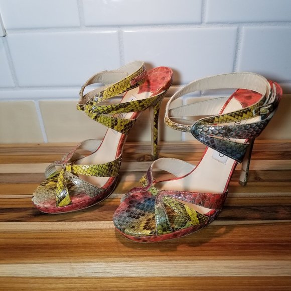 Jimmy Choo Shoes - Jimmy Choo Snakeskin Heels size 38 1/2 (8.5 US)